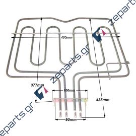 Αντίσταση με γκριλ 3150watt (1150+2000watt) άνω μέρος φούρνου κουζίνας SIEMENS / BOSCH / PITSOS / NEFF / GORENJE