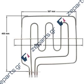 Αντίσταση με γκρίλ 2700W (1000+1700W) πάνω φούρνου κουζίνας ELCO / KUPPERSBUSCH