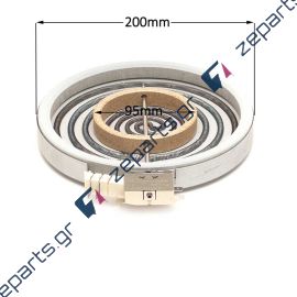 Εστία κουζίνας κεραμική διπλή 1700watt / 400watt Φ20cm / Φ9,5cm 5 άκρα Γενικής Χρήσης