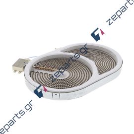 Εστία κεραμική διπλή οβάλ 2400w, 900+1500watt, 220volt, Φ285 X 192mm με 6 άκρα