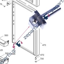 Πείρος στον κάτω μεντεσέ πόρτας ψυγείου LIEBHERR 704290600