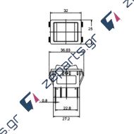 Διακόπτης μονός I-0-II 6 επαφών 16A με φως Γενικής Χρήσης