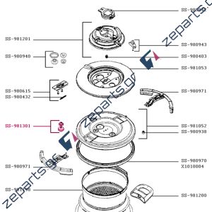 Βαλβίδα ασφαλείας χύτρας ταχύτητας TEFAL NUTRICOOK Original SS-981301