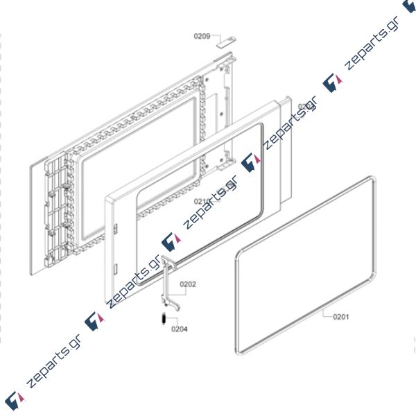 Πόρτα για φουρνάκι μικροκυμάτων κομπλέ BOSCH / SIEMENS / PITSOS Original 00771820, 00682219