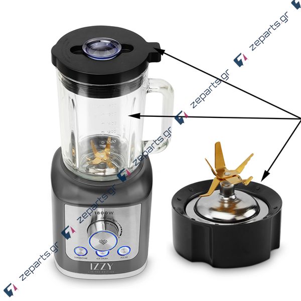 Κανάτα μπλέντερ γυάλινη IZZY Professional Blender IZ-6500 Original