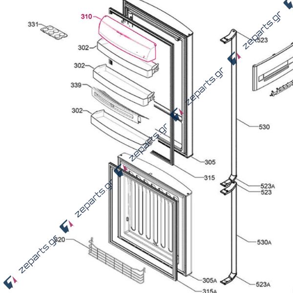 Κάλυμμα (καπάκι) ραφιού πόρτας ψυγείου AEG / ZANUSSI / ELECTROLUX Original 2148482033