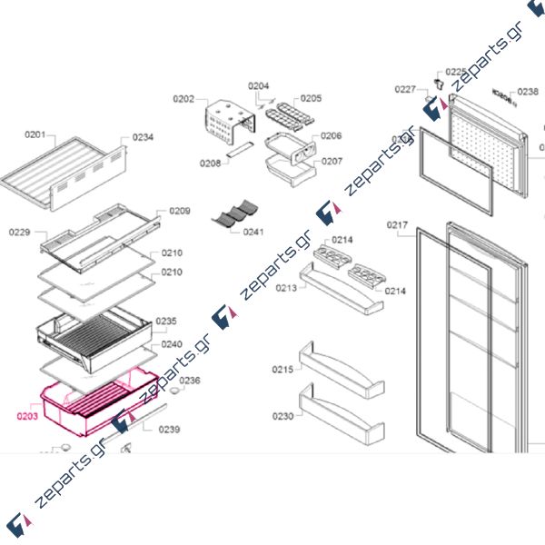 Φρουτολεκάνη ψυγείου κάτω SIEMENS / PITSOS / BOSCH Original 00688744, 00688630